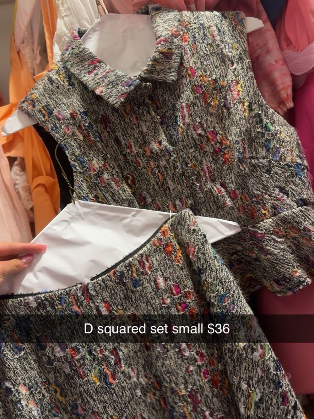 Textured Tweed Two-Piece Set in Multicolor Speckle